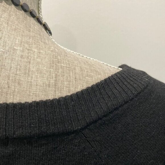BLACK Ruched Knit Long Sleeve Sweater 89th & Madison​ - Picture 12 of 14
